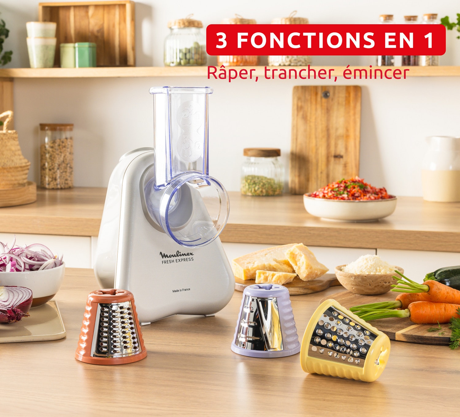 Hachoir MOULINEX 3 Cônes 150W Ecru - DK853BE0