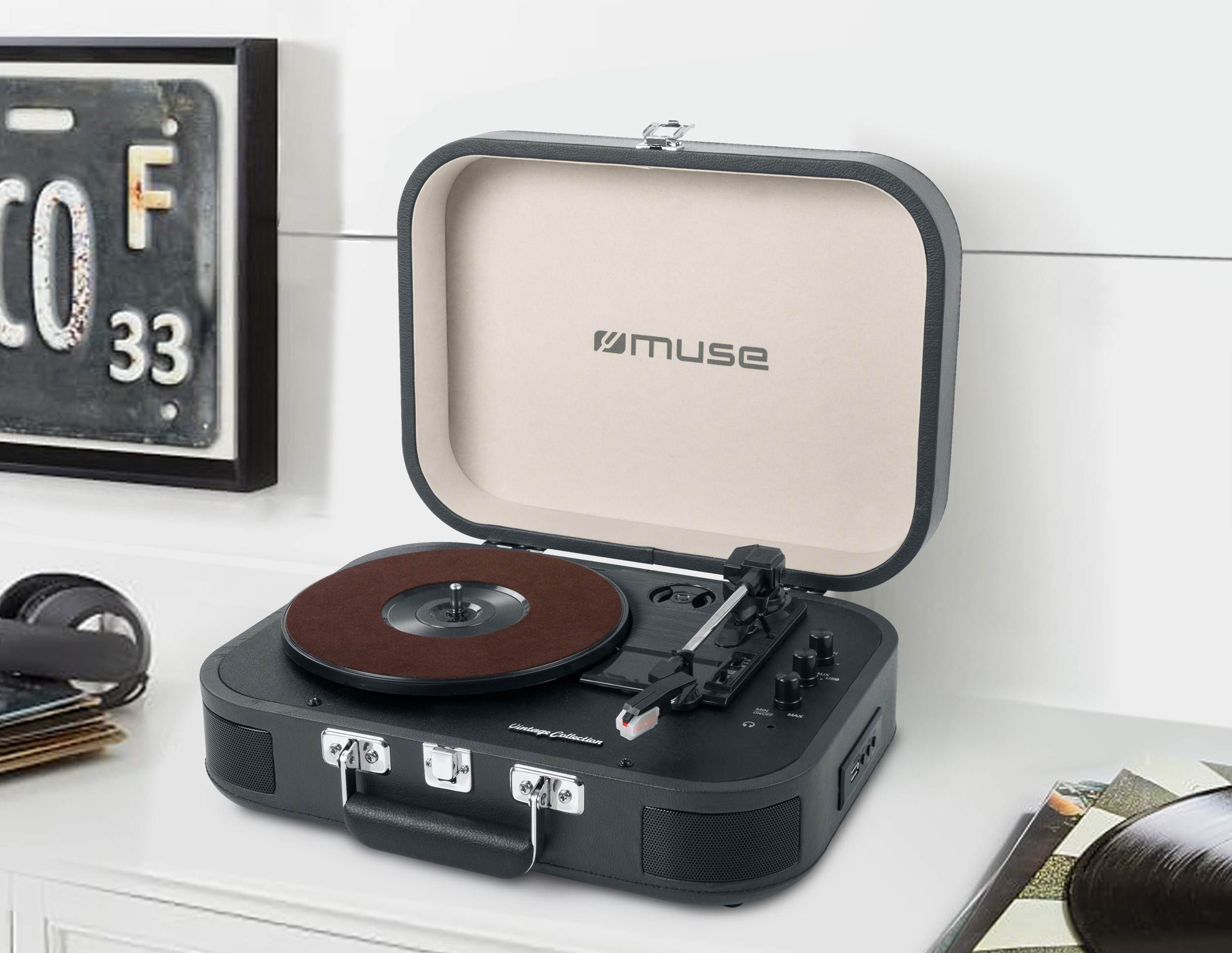 Platine vinyle USB MUSE 2x5W - MT-201DG