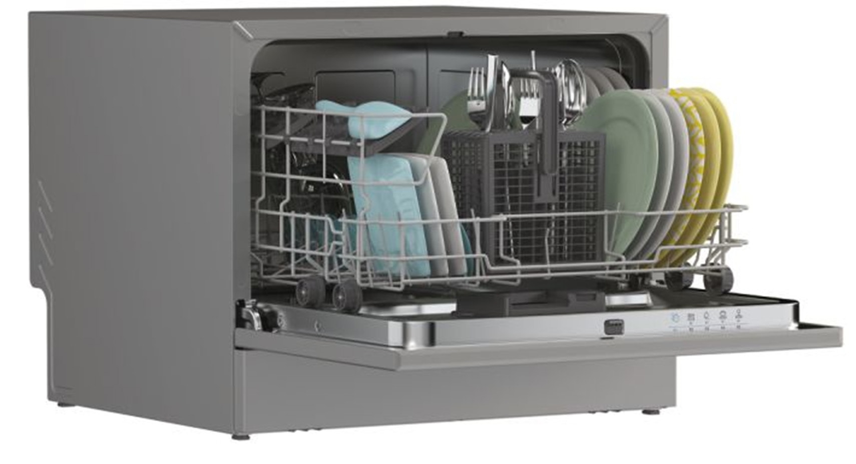 Mini lave vaisselle CANDY , 5 programmes, 6 couverts, Gris - CP6E51LS