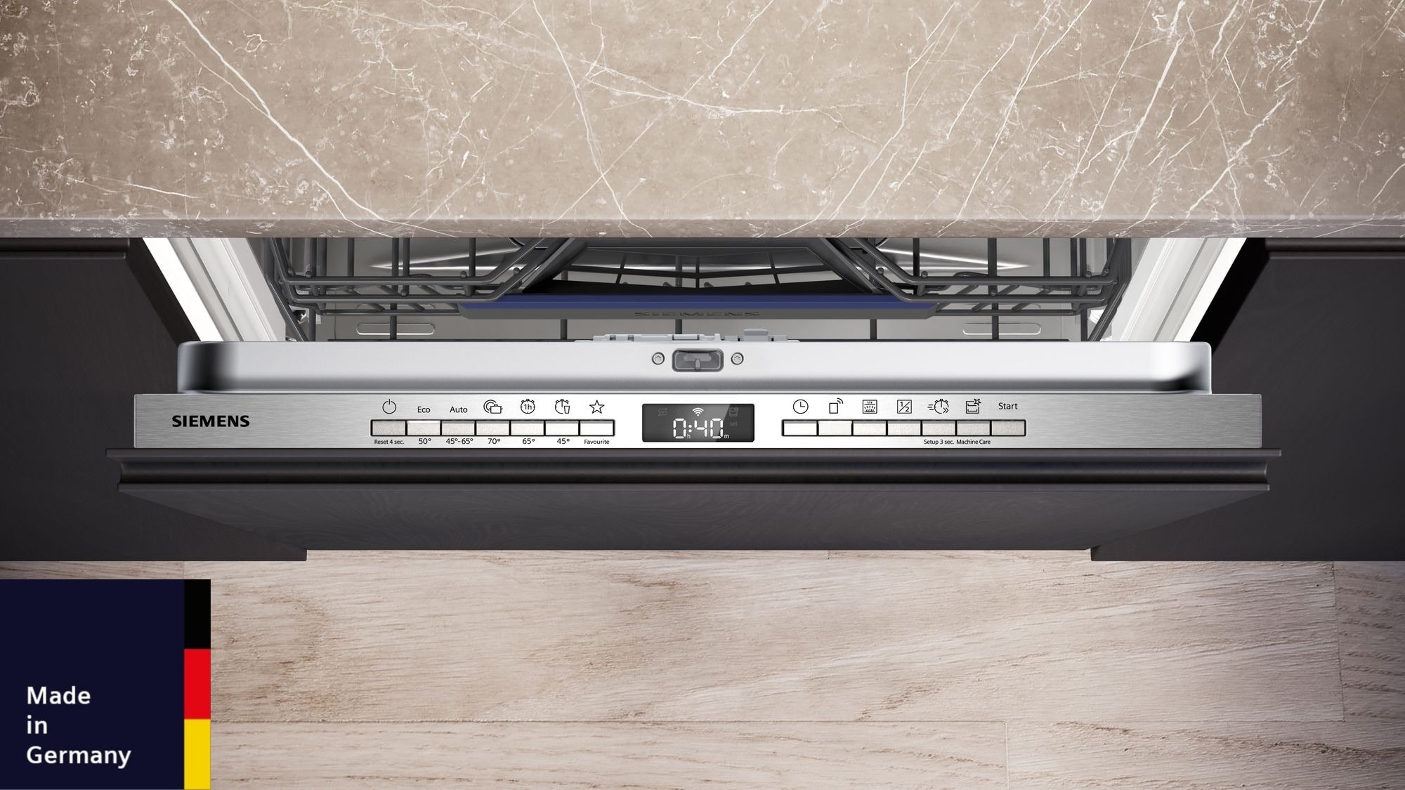 Lave vaisselle tout integrable 60 cm SIEMENS Connecté 14 couverts 42dB Inox - SN73HX16CE