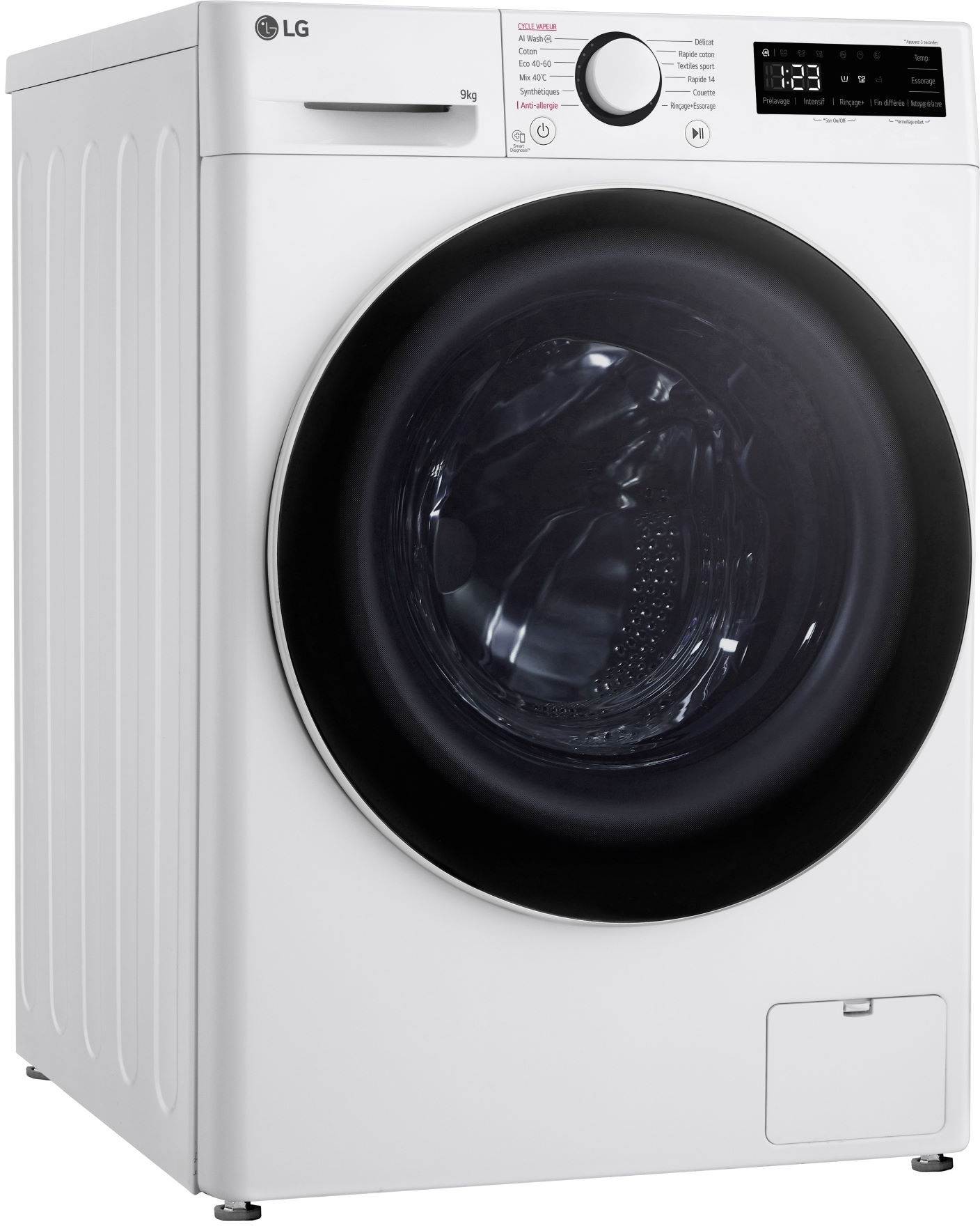 LG Lave linge Frontal AI DirectDrive Steam 1400trs/mn 9kg - F94R50WHS