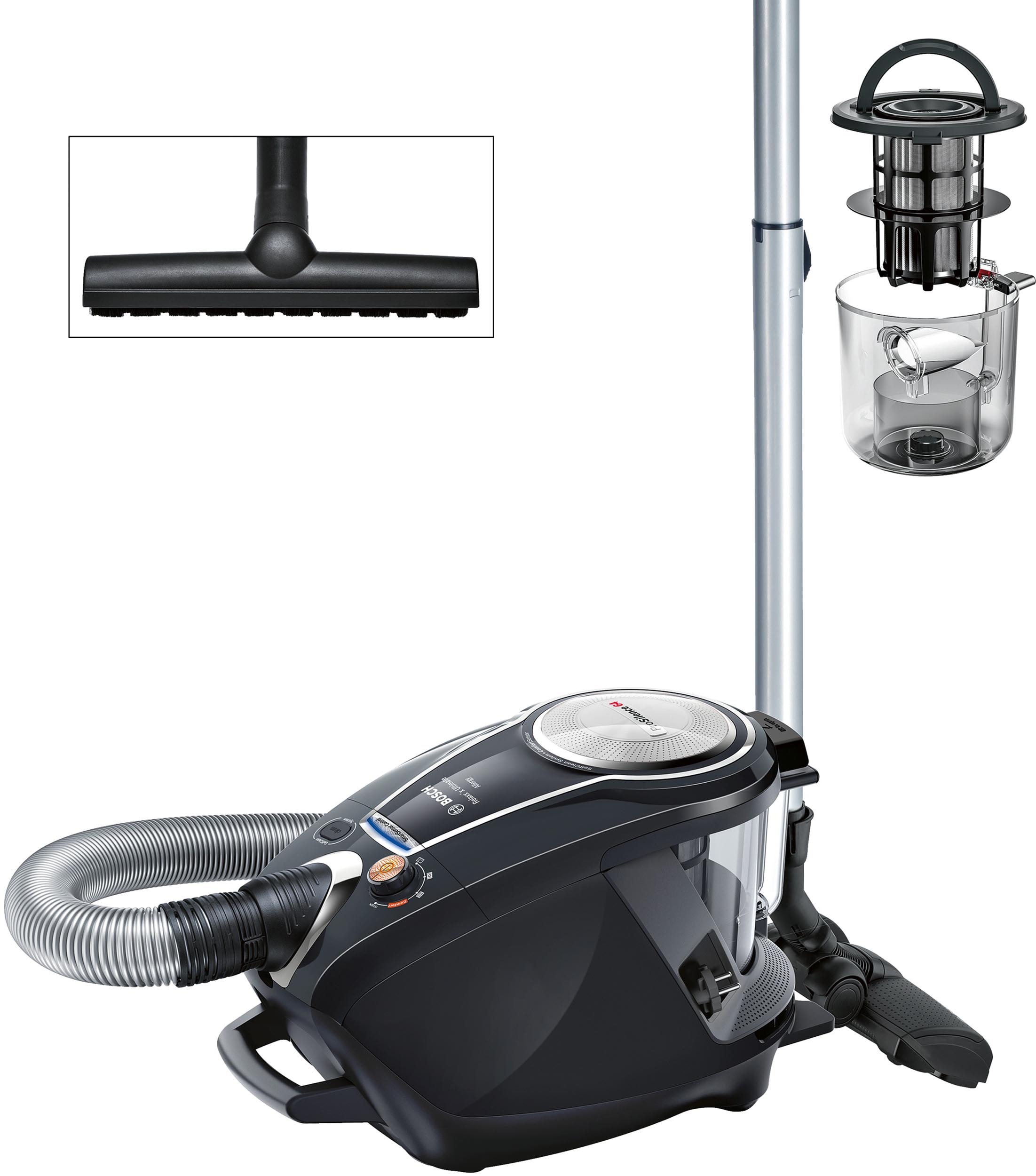 Aspirateur traîneau BOSCH sans sac ProSilence série 8 700W Noir - BGS7MS64