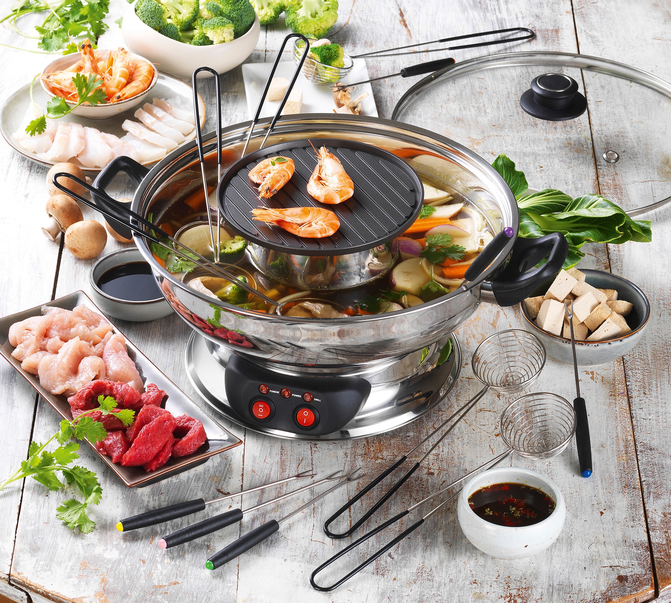 Fondue KITCHEN CHEF 1950W 6 personnes - KCPFONDASIA