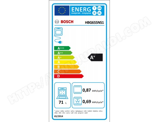 Four encastrable EcoClean BOSCH Série 8 AutoPilot10 Hotair 4D 71L Inox - HBG655NS1 Four encastrable EcoClean BOSCH Série 8 AutoPilot10 Hotair 4D 71L Inox - HBG655NS1