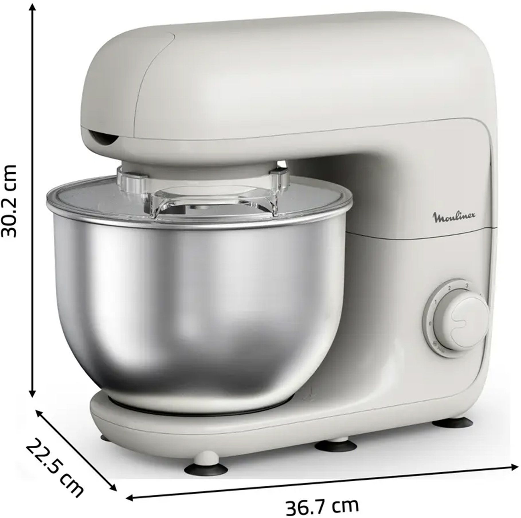 Robot pâtissier MOULINEX 4.8L 800W Ecru - QA160110
