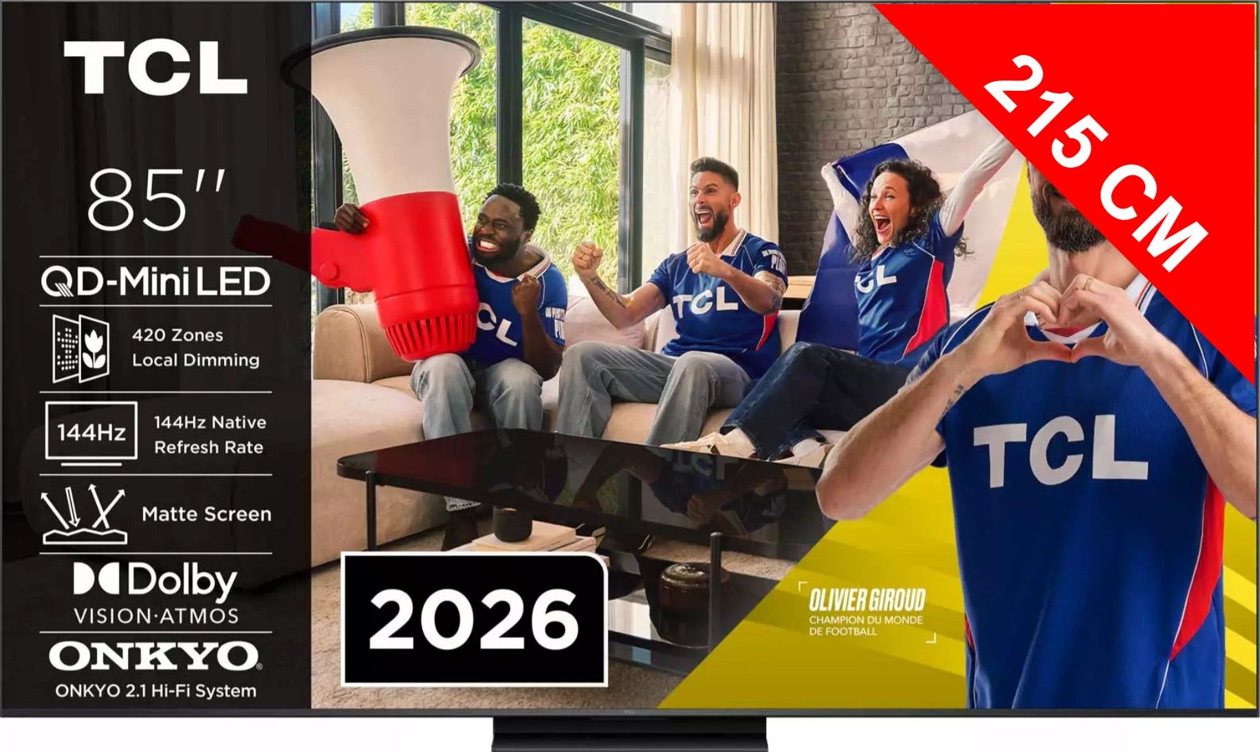 TV Mini LED 4K 214 cm TCL  85C6KPRO