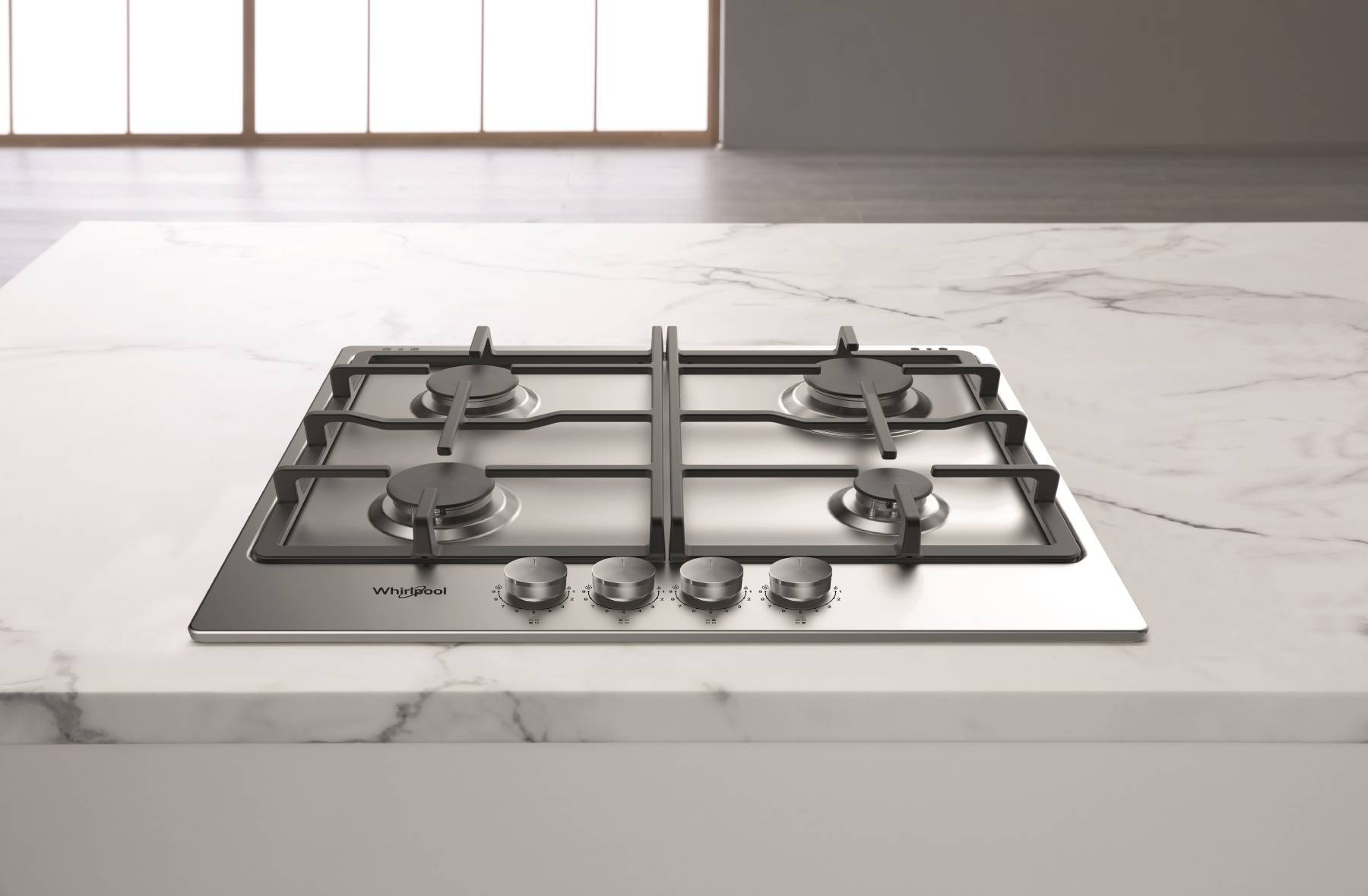 Plaque gaz WHIRLPOOL 4 Foyers 58cm 7800W Inox - TGML660IX