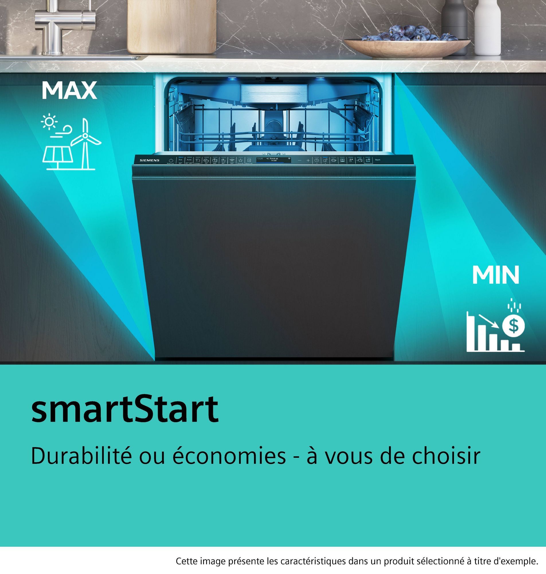 Lave vaisselle tout integrable 60 cm SIEMENS Connecté 13 couverts 46dB Noir - SN63HX03TE