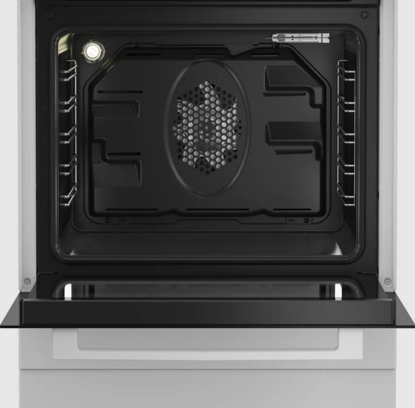 Cuisiniere induction BEKO 3 foyers, 72L, Blanc - FSE68302MWC