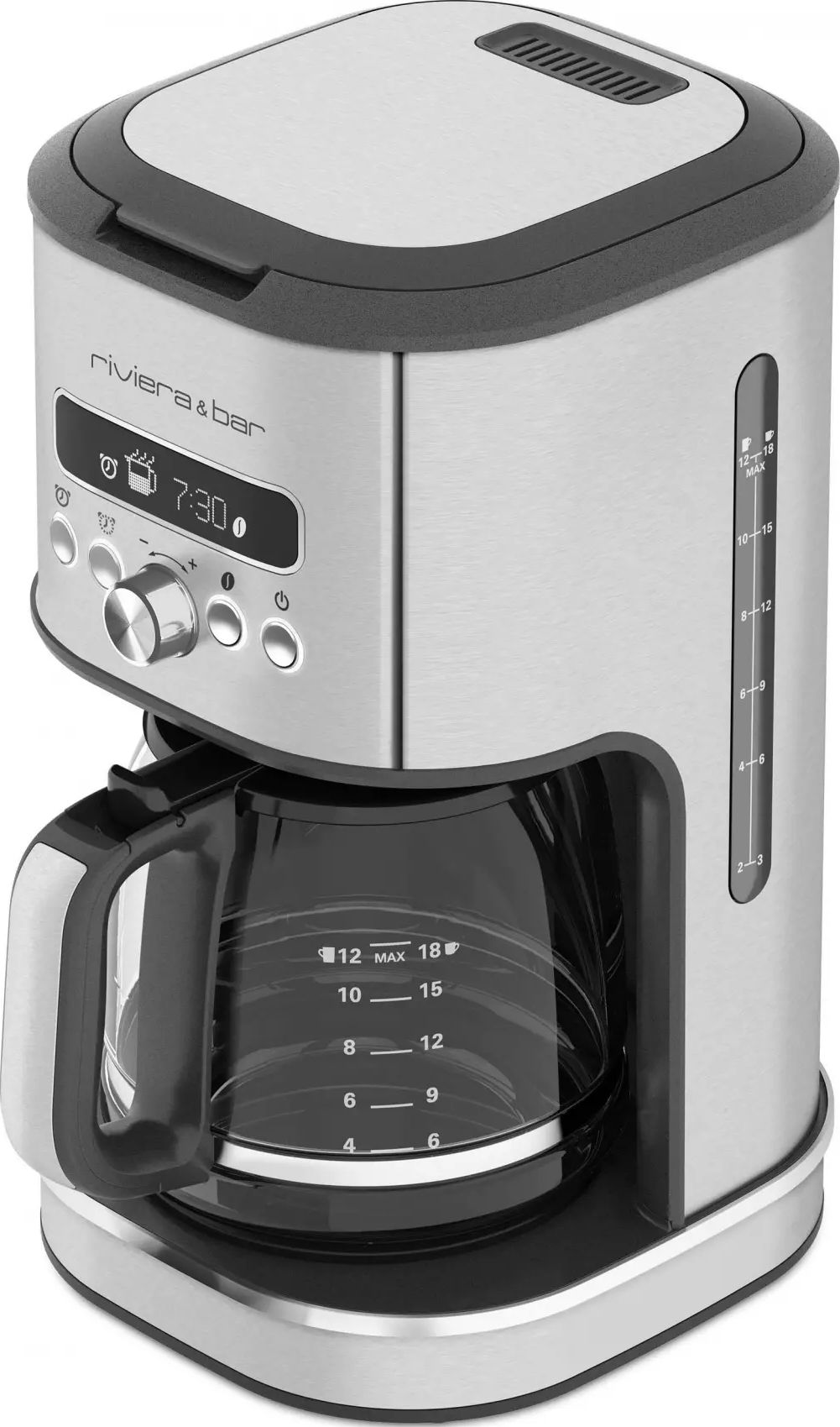 Cafetière RIVIERA & BAR Programmable 1,8L 18 tasses Inox Noir - BCF570