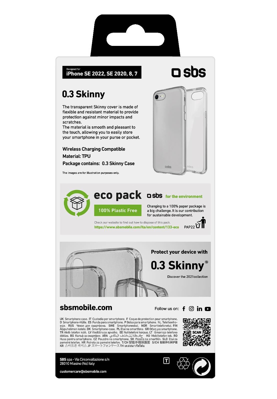 Coque iPhone SBS Coque Skinny pour iPhone SE 2022/SE 2020/8/7 - COQUESKIN-IPSE/8/7