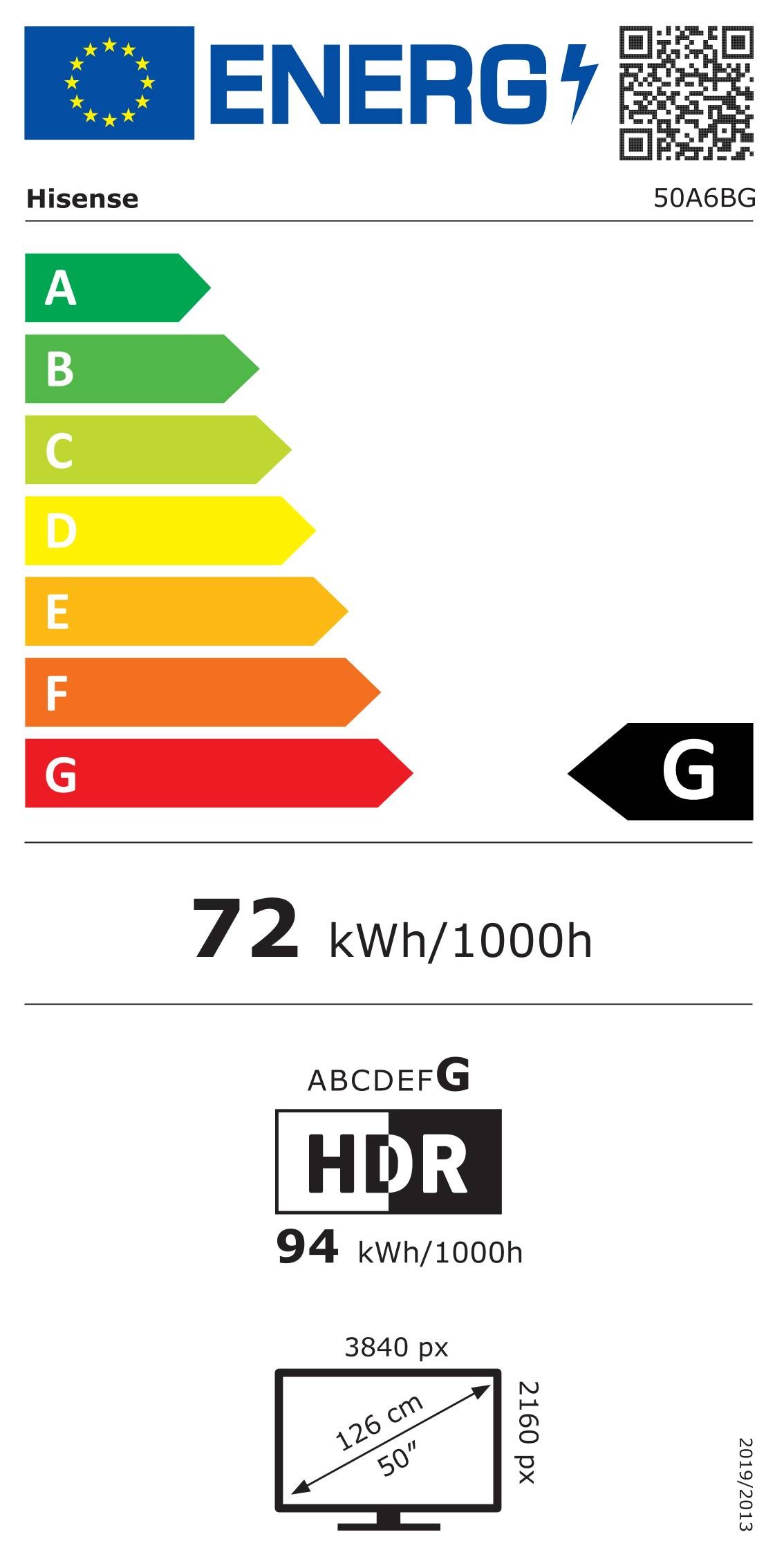 TV LED 4K 126 cm HISENSE Ultra HD 50" - 50A6BG