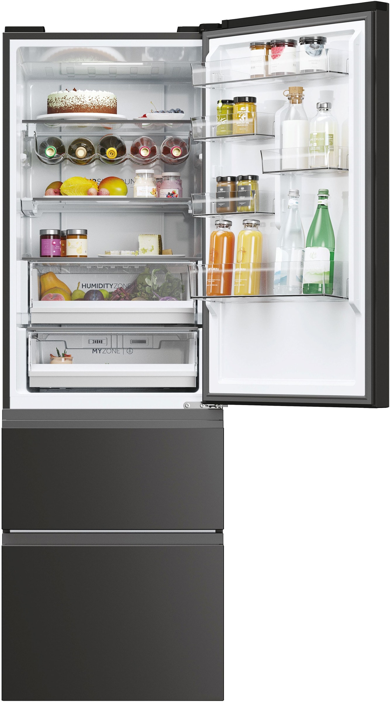 Réfrigérateur 3 portes HAIER 360L No Frost Noir - HTW5618ENPT