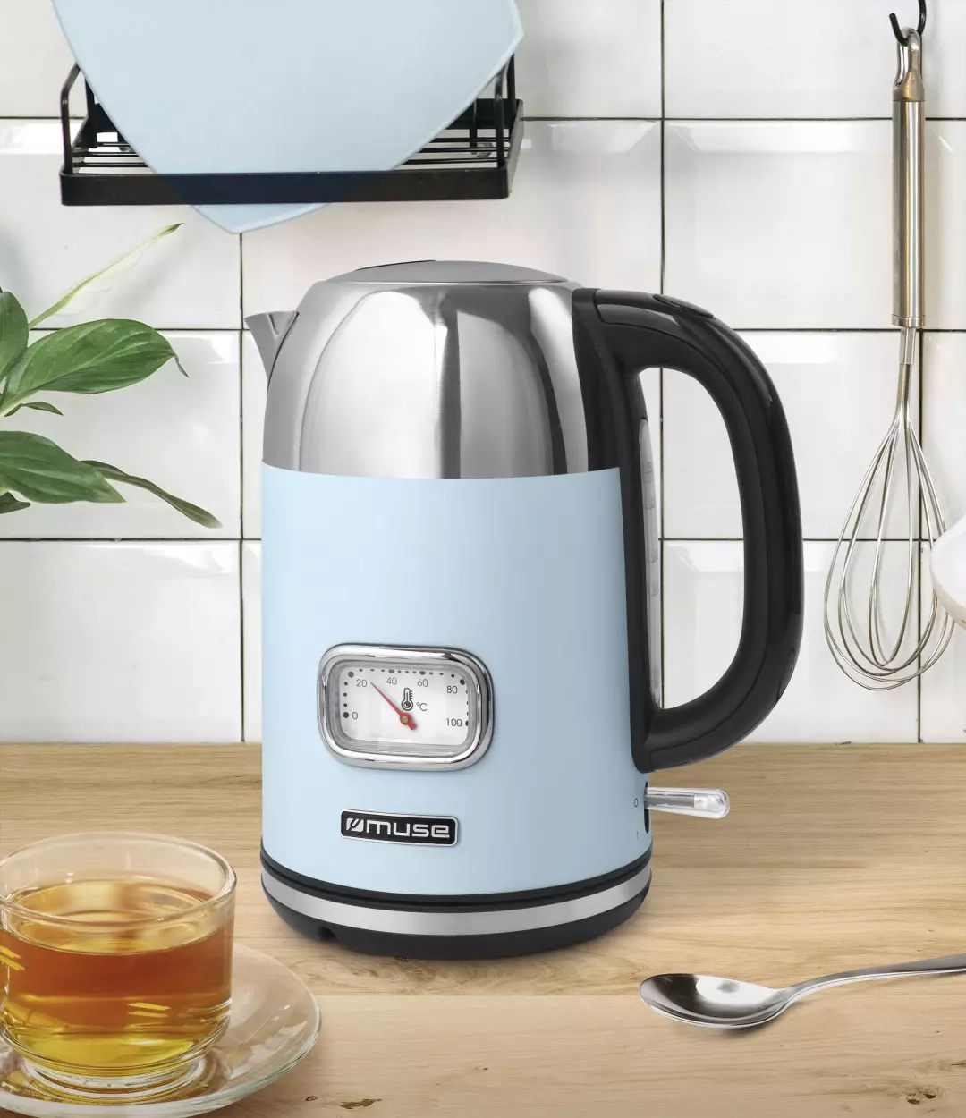 Bouilloire MUSE Jauge de température 1,7L 2200W Bleu - MS020VB