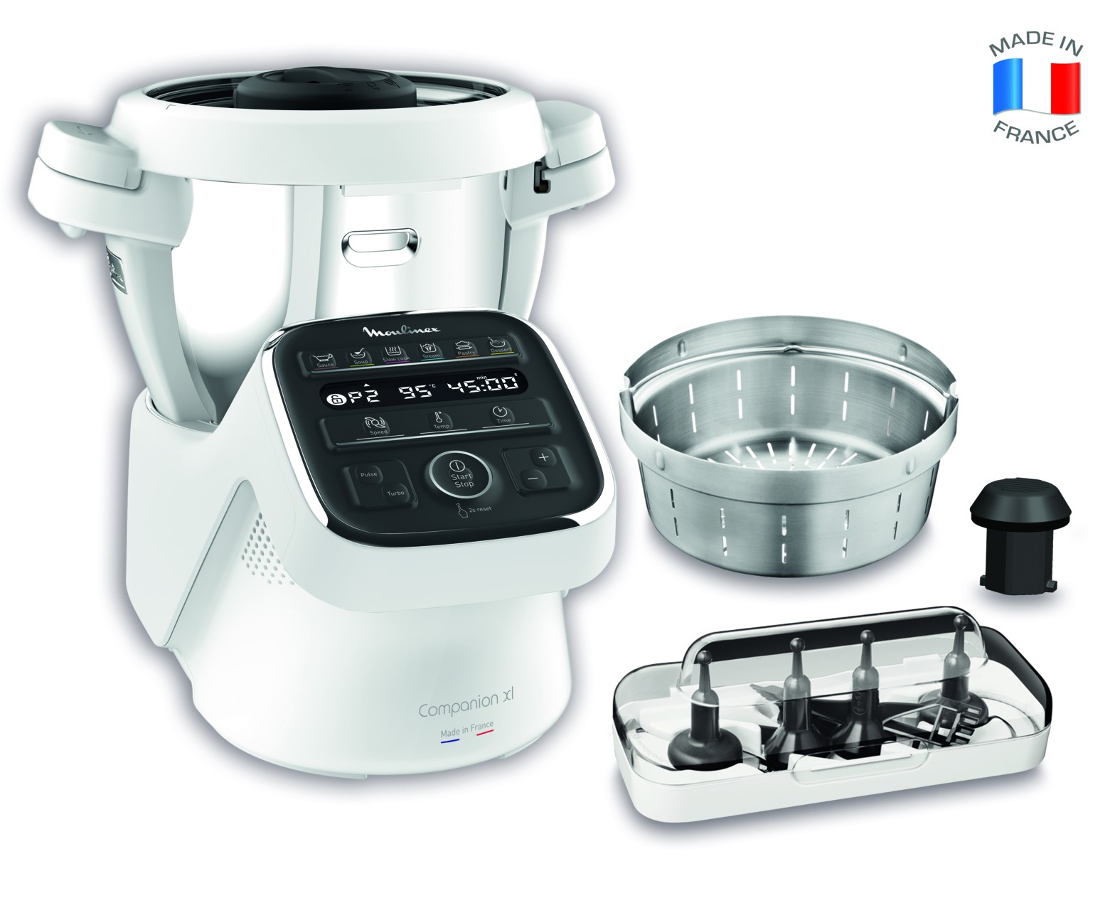 Robot cuiseur MOULINEX COMPANION XL 1550W Blanc Gris - HF80CB10