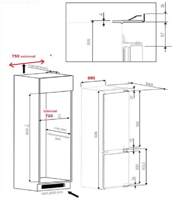 WHIRLPOOL Réfrigérateur congélateur encastrable  - SP408001