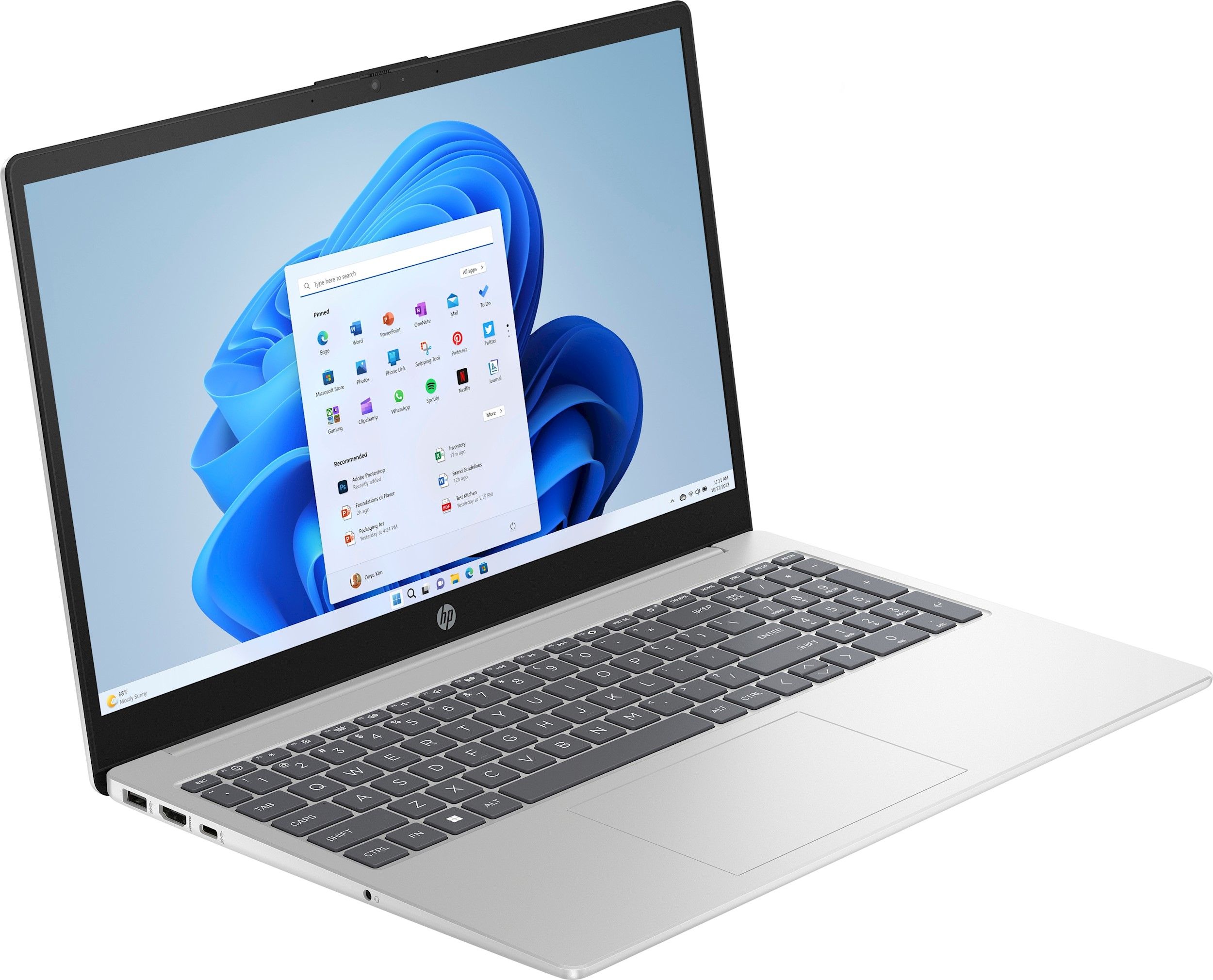 PC portable 15 pouces HP 15.6" i3 8Go 512Go Argent - 15-FD0059