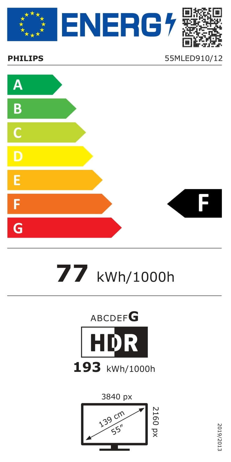 TV Mini LED 4K 139 cm PHILIPS 55" 4K 144Hz Noir - 55MLED910