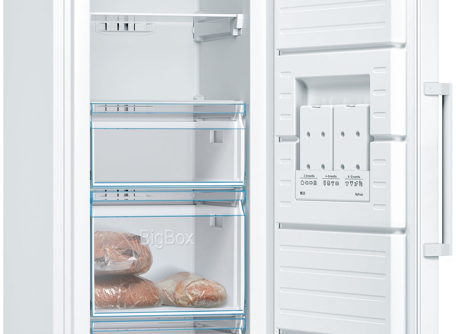 Congélateur armoire BOSCH NoFrost MultiAirflow 242L Blanc - GSN36VWFP