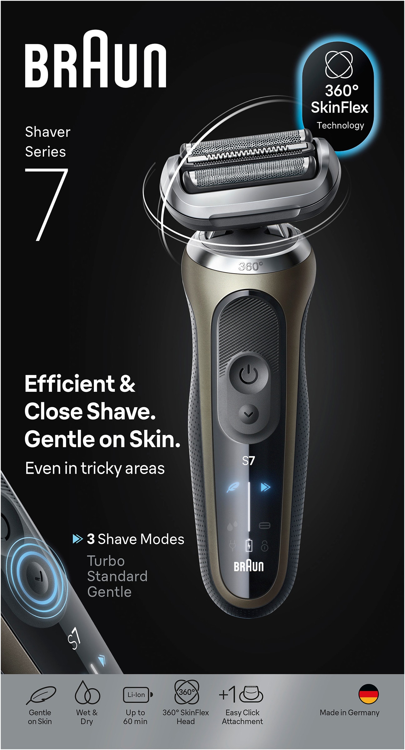 Rasoir électrique BRAUN SkinFlex 360° SensoAdapt Wet & Dry - 72-C1200S