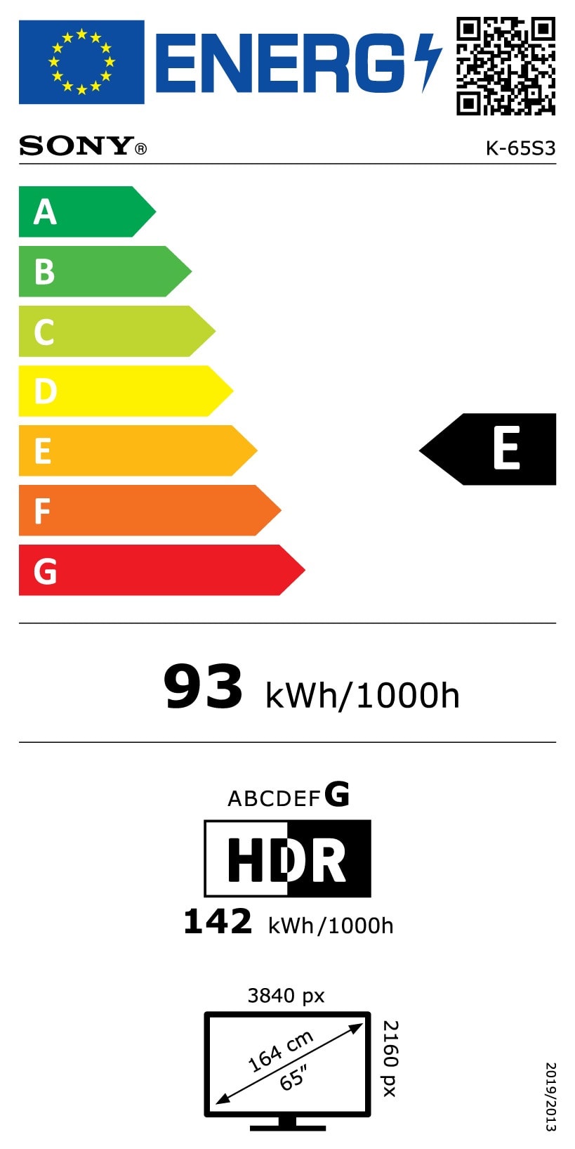 TV LED 4K 164 cm SONY - K65S35B TV LED 4K 164 cm SONY - K65S35B
