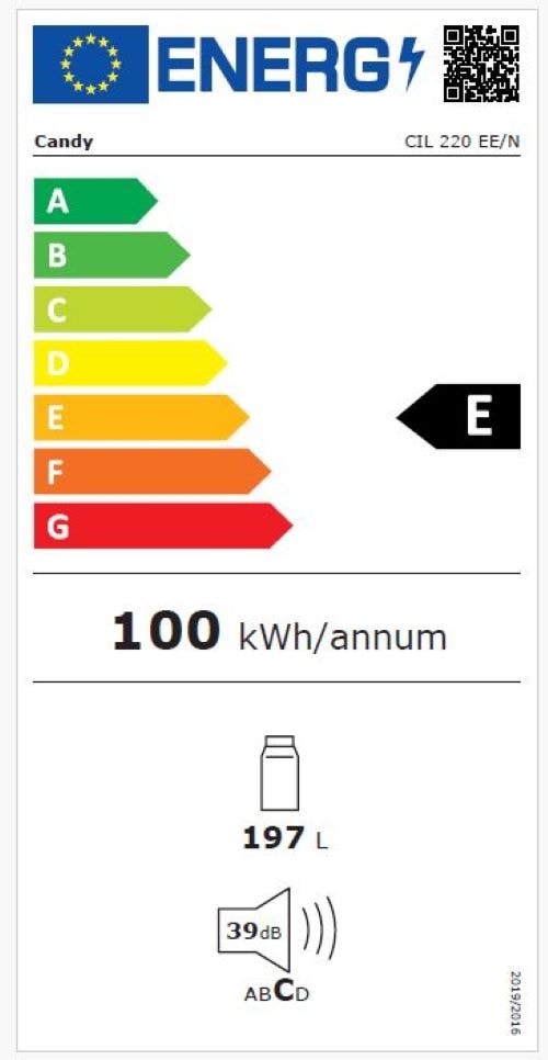 Réfrigérateur encastrable 1 porte CANDY 197L Froid statique Blanc - CIL220EE/N