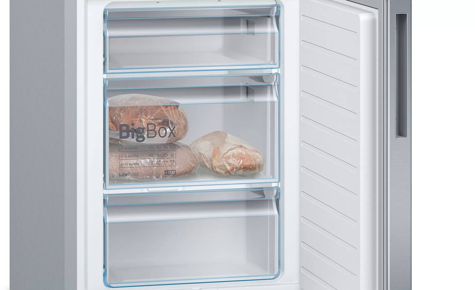 BOSCH Réfrigérateur congélateur bas Série 6 Low Frost 343L Inox - KGE39ALCA