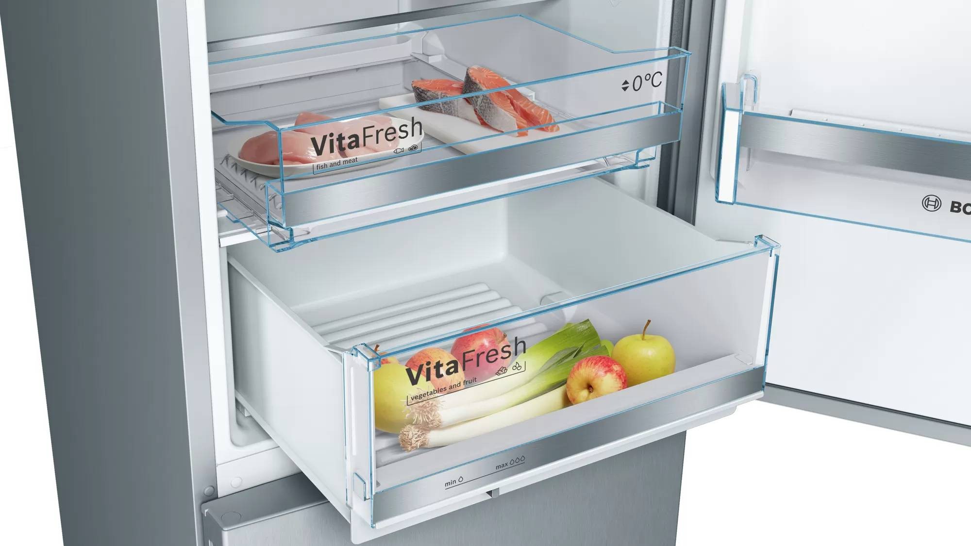 BOSCH Réfrigérateur congélateur bas Série 6 Low Frost 343L Inox - KGE39ALCA