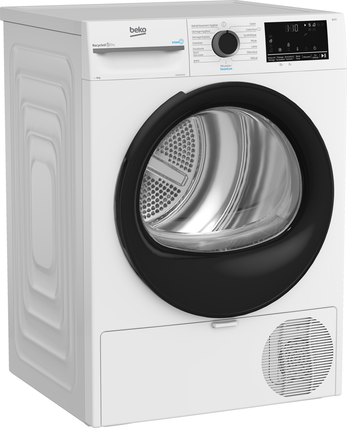 Sèche linge Condensation BEKO Steam cure, QuickDrive 8Kg Blanc - D5H284930W