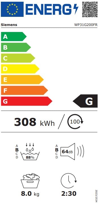 Sèche linge Condensation SIEMENS , iQ500, AutoDry, 8kg, Blanc - WP31G200FR Sèche linge Condensation SIEMENS , iQ500, AutoDry, 8kg, Blanc - WP31G200FR