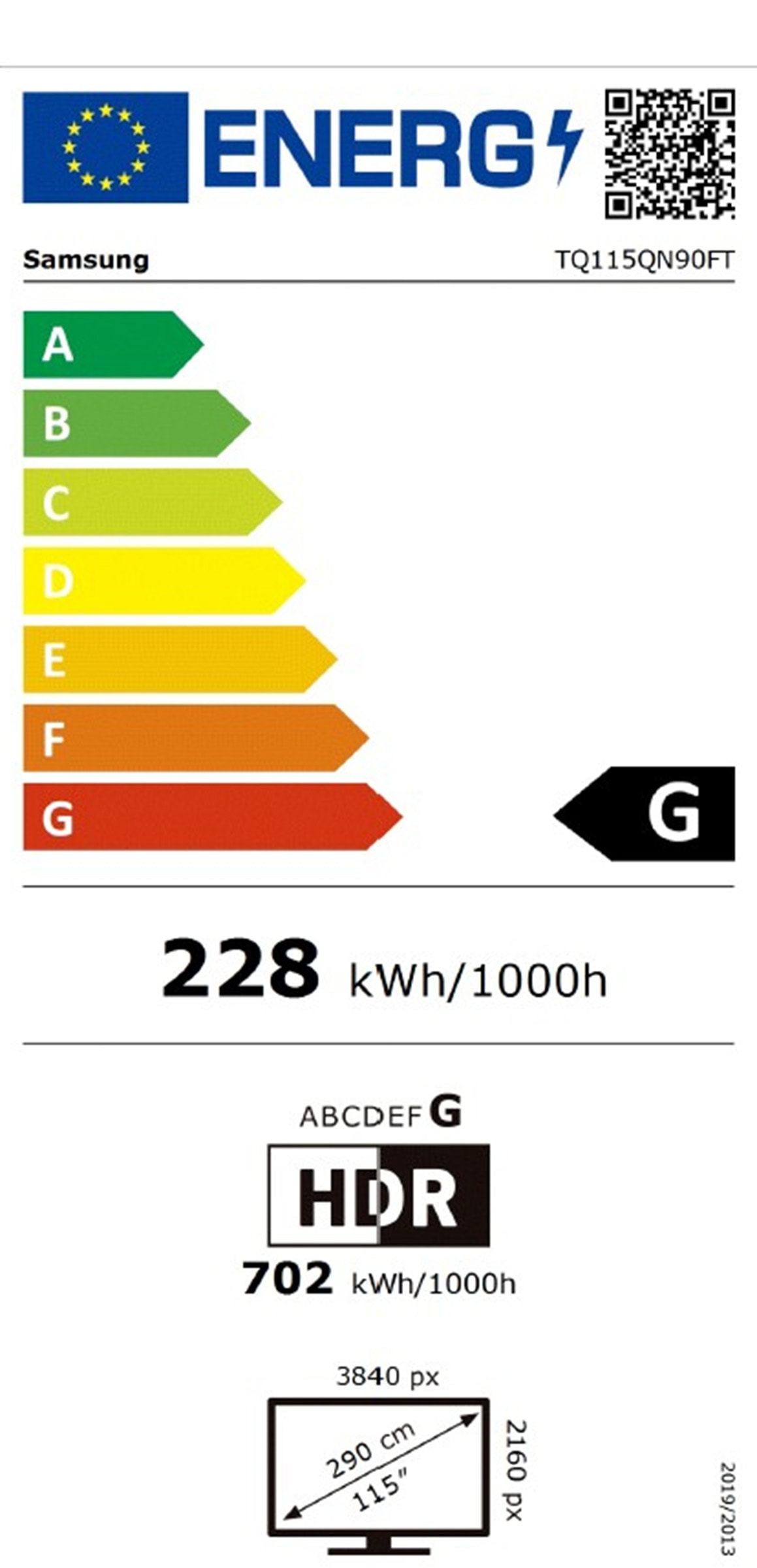 TV Neo QLED 4K 292 cm SAMSUNG QN90F 115" 165Hz Noir - TQ115QN90F