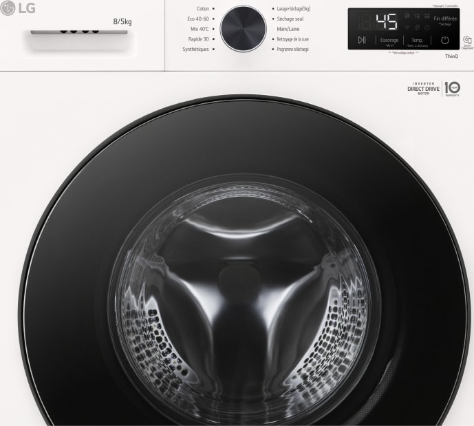 Lave linge sechant Frontal LG 8kg 1400trs/min Blanc - F854B16WHS