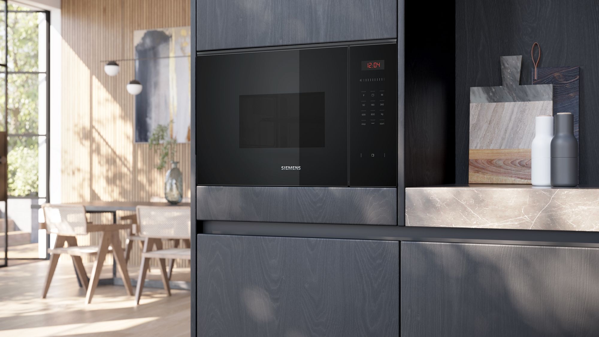 Micro ondes Encastrable SIEMENS 800W 20L Noir - BE523LMB1