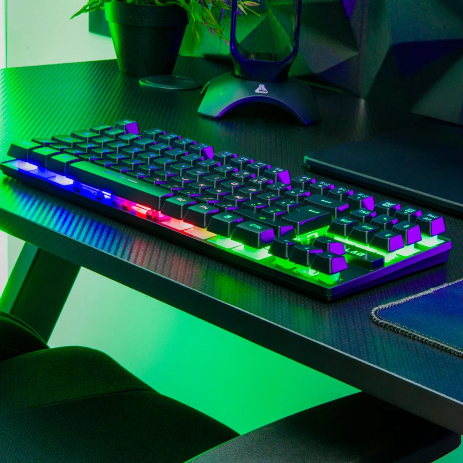 Clavier gamer THE G-LAB Sans fil TKL Membrane RGB PC PS4 PS5 - KEYZ-CAE-TKL-WL/FR