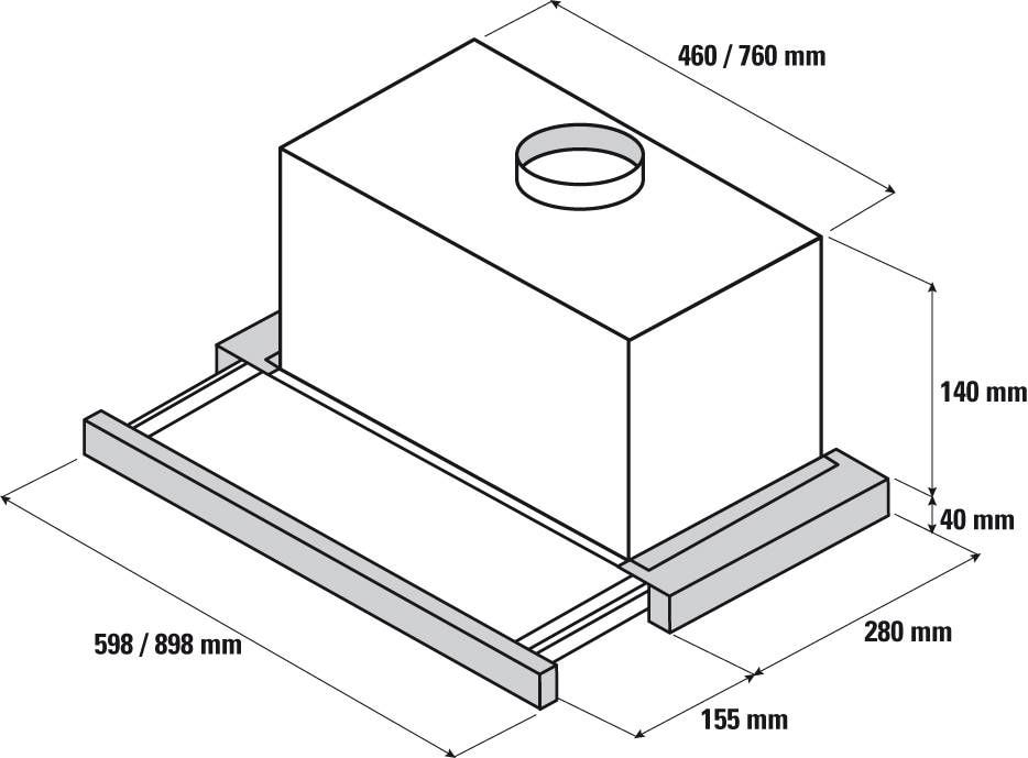 Hotte tiroir SAUTER , 3 vitesses, 68db, 60cm, Inox - SHT4630X