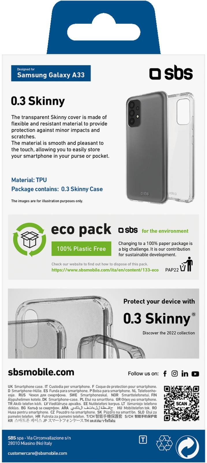 SBS Coque smartphone Samsung Galaxy A33 Skinny Transparente - COQUESKIN-GAL-A33