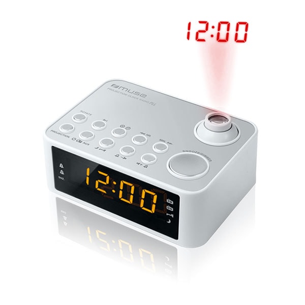 Radio réveil MUSE FM/MW Projecteur Blanc M178PW