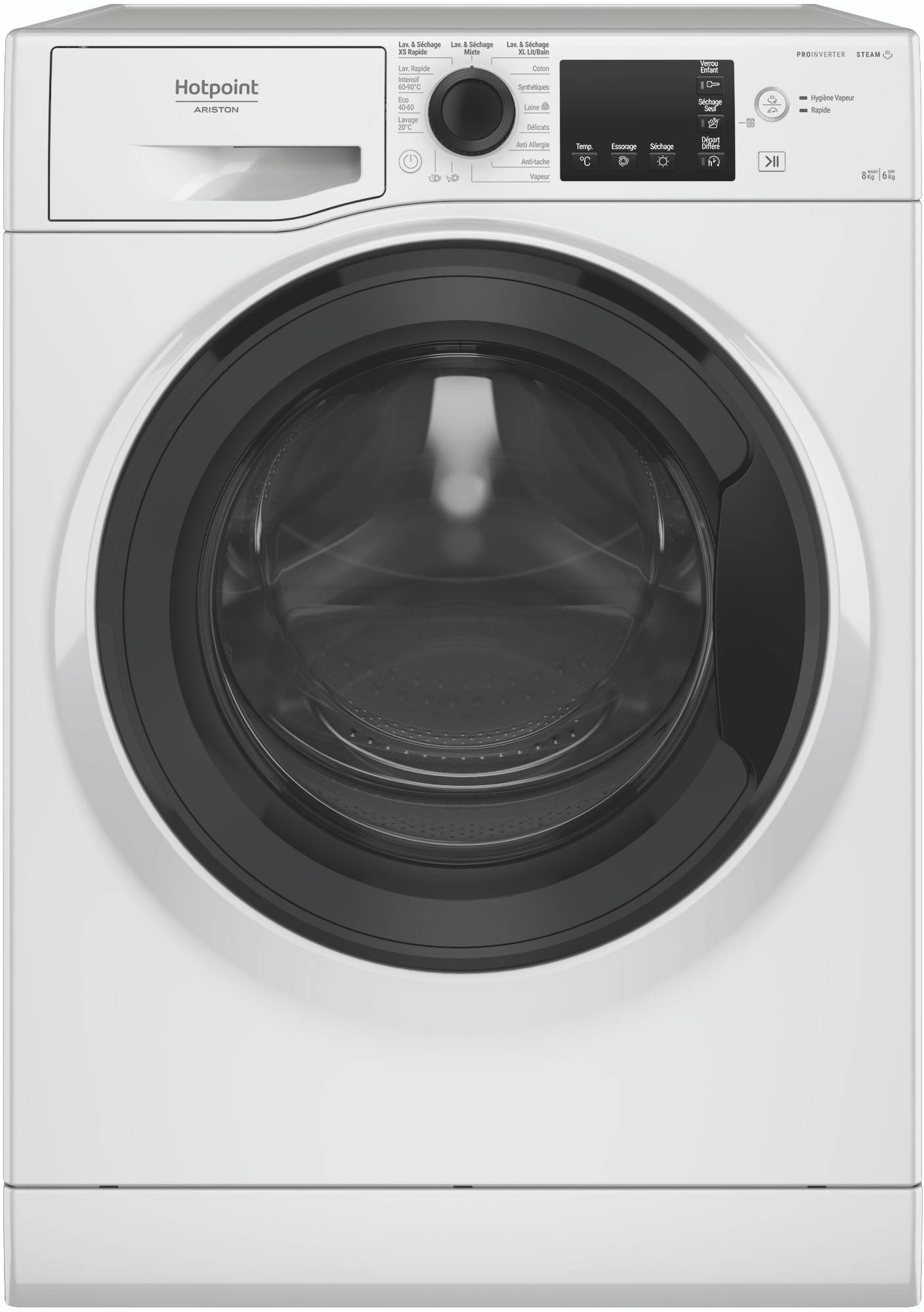 HOTPOINT ARISTON Lave linge sechant Frontal 1400 trs/mn 8/6 kg - NDB8635KFR