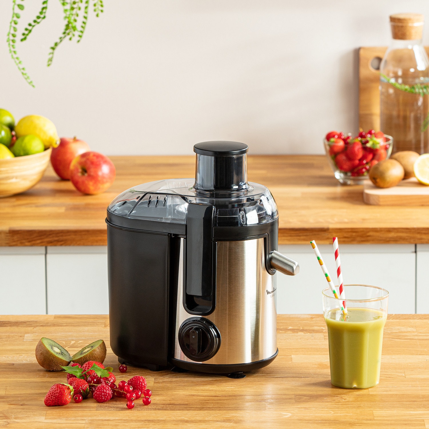 Extracteur de jus MOULINEX Frutelia+ métal, 0,9L, 400w, Inox - JU420D10