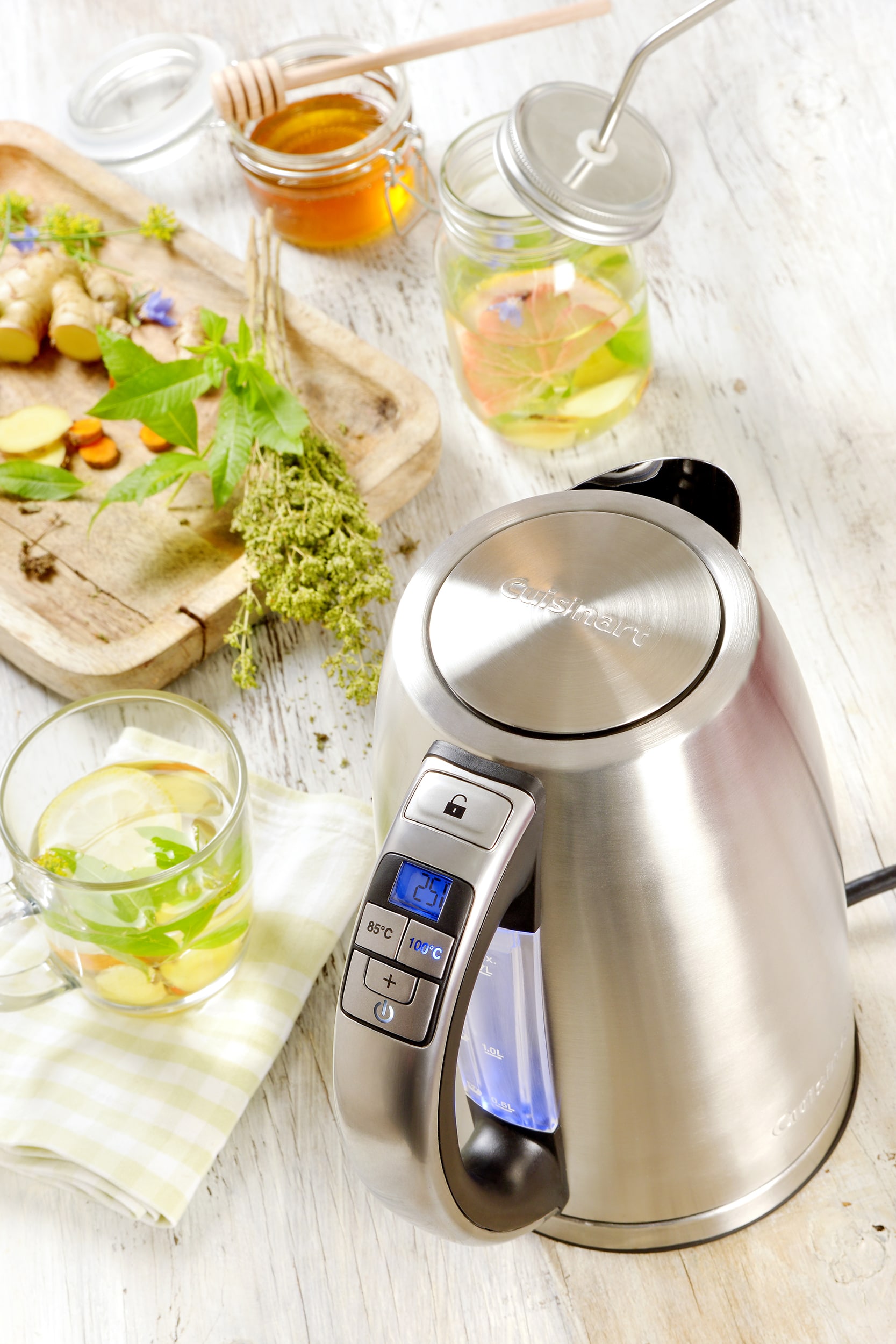 Bouilloire CUISINART Température réglable, 1,7L, 2750w, Inox - CPK17E
