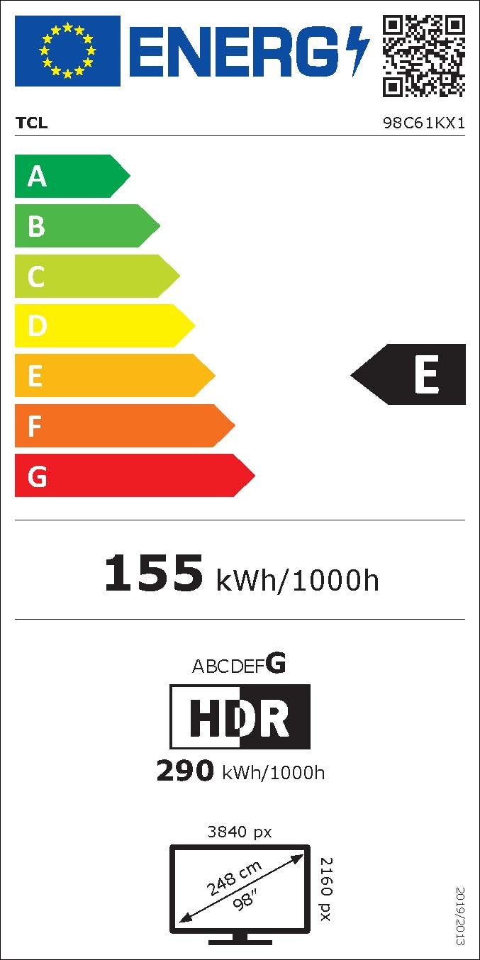 TV Mini LED 4K 215 cm TCL - 98C61K TV Mini LED 4K 215 cm TCL - 98C61K