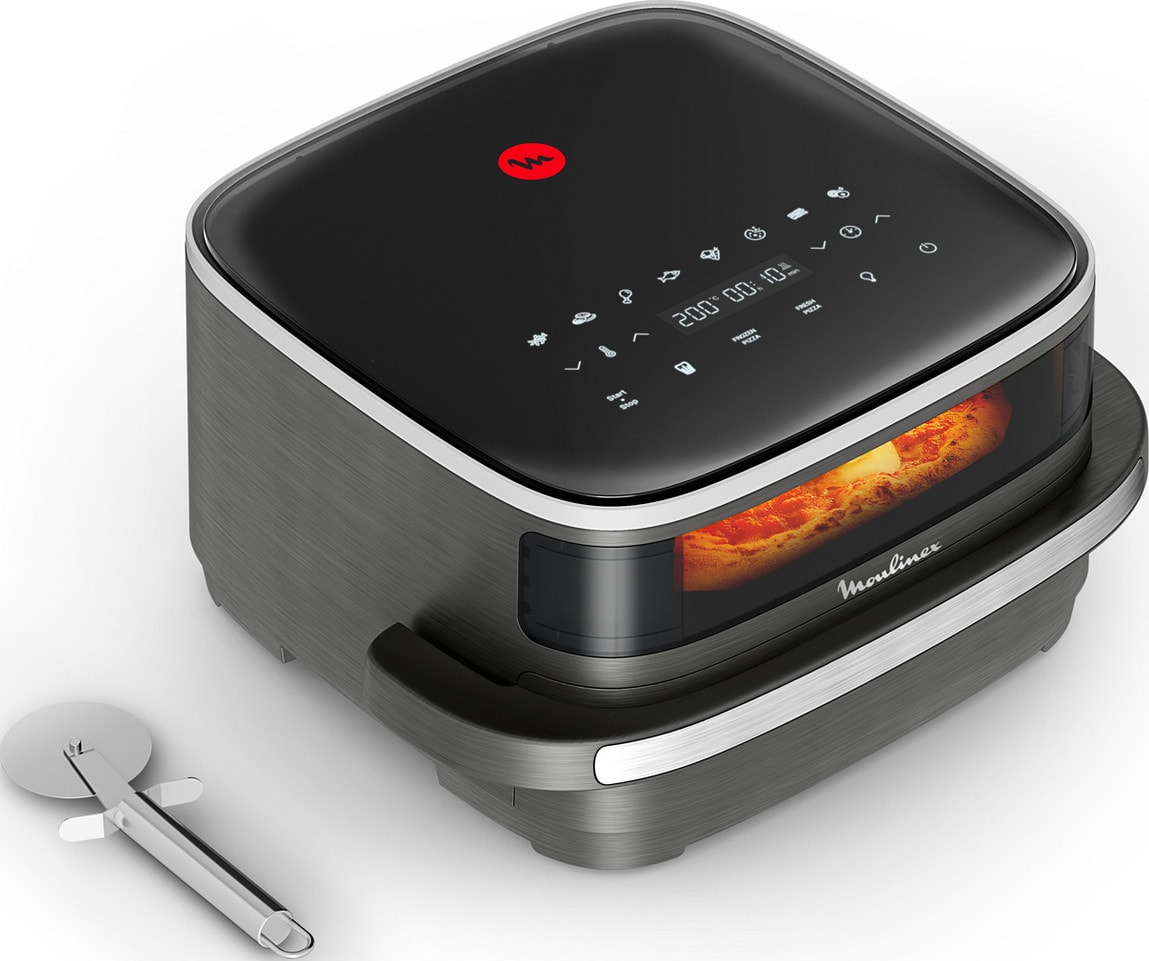 Friteuse à air chaud MOULINEX 4L 2200W 10 prog Hublot Tactile Gris - AL402HF0