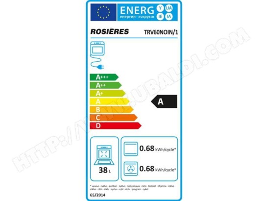 ROSIERES Combiné cuisson - lavage 4 Foyers four 38L Lave vaisselle 6 couverts Inox - TRV60NOIN/1