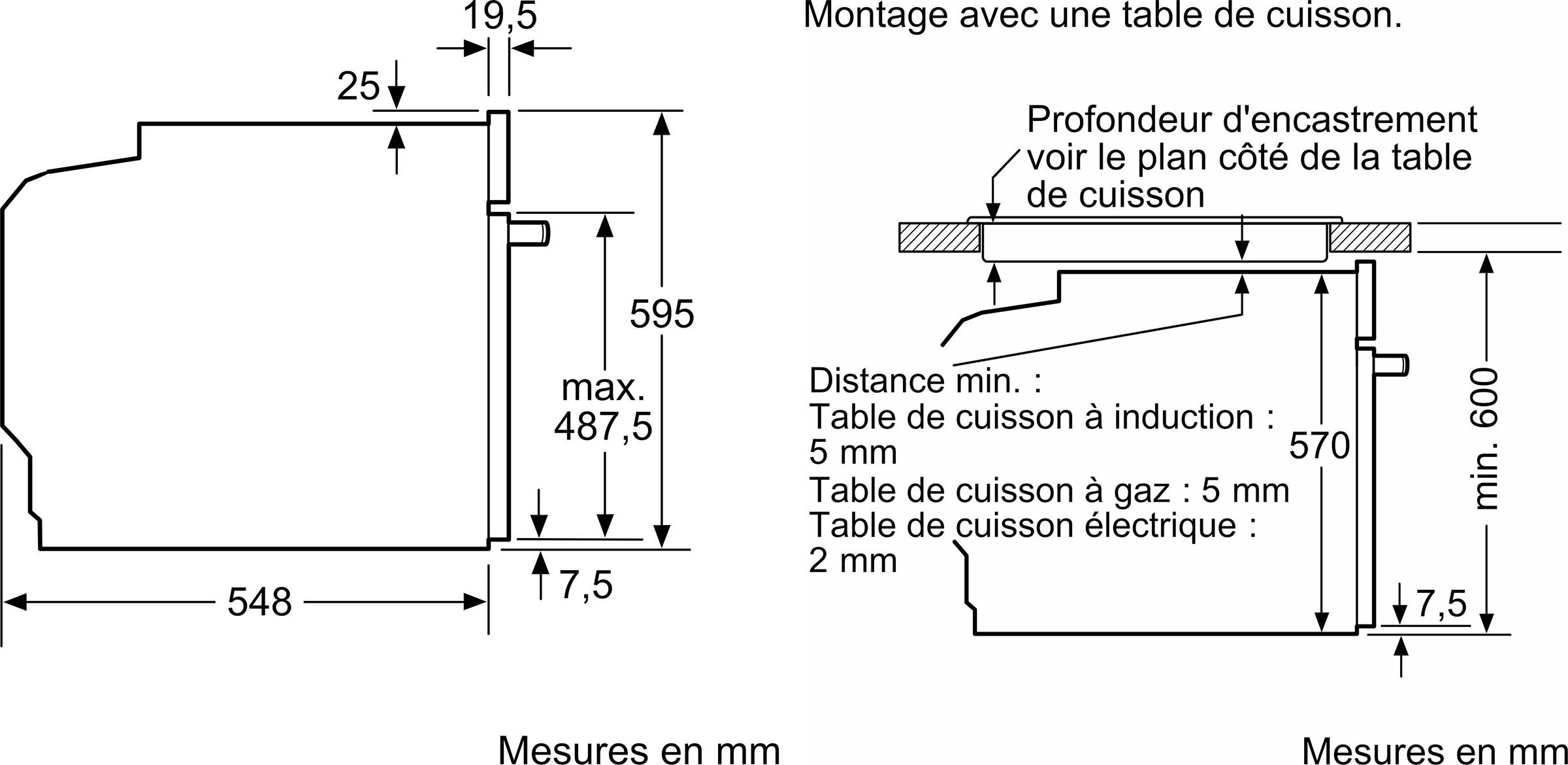 Four encastrable EcoClean BOSCH Chaleur tournante 71L Inox - HBA534BS3