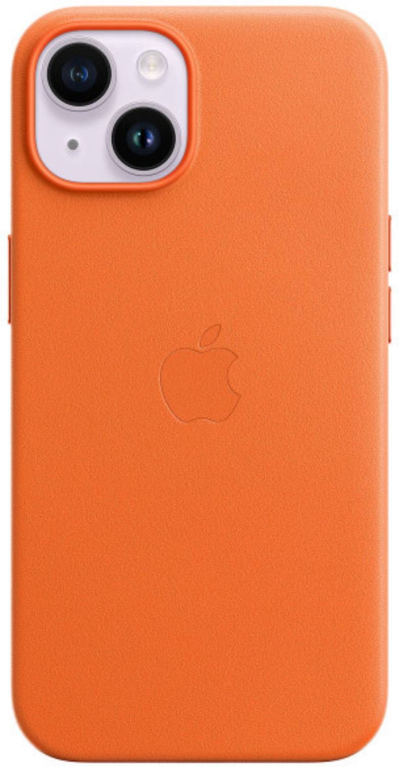 APPLE Coque iPhone 14 cuir orange - MPP83ZM/A