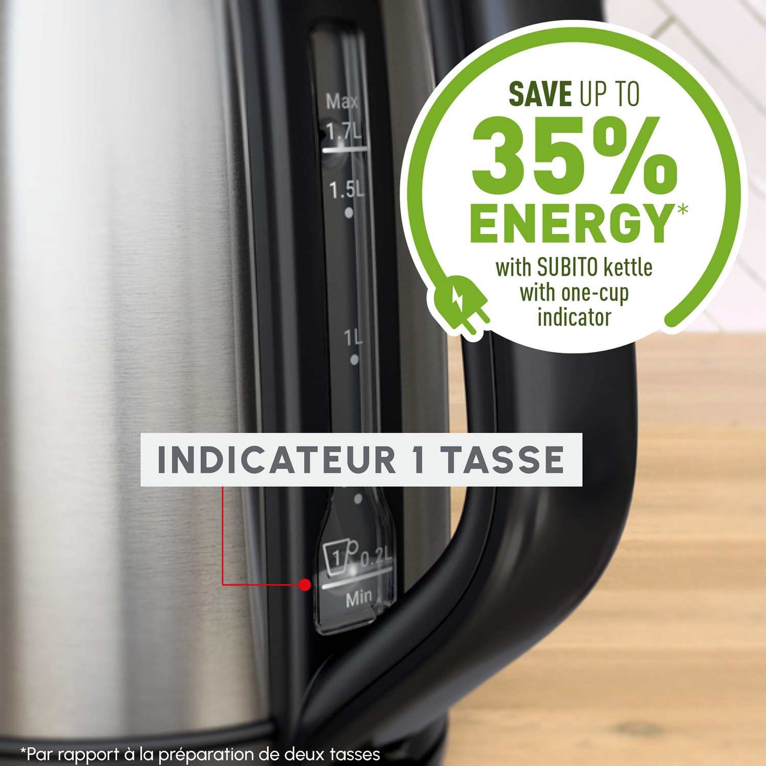 Bouilloire MOULINEX 1,7L 2400W Inox - BY5S0DE0