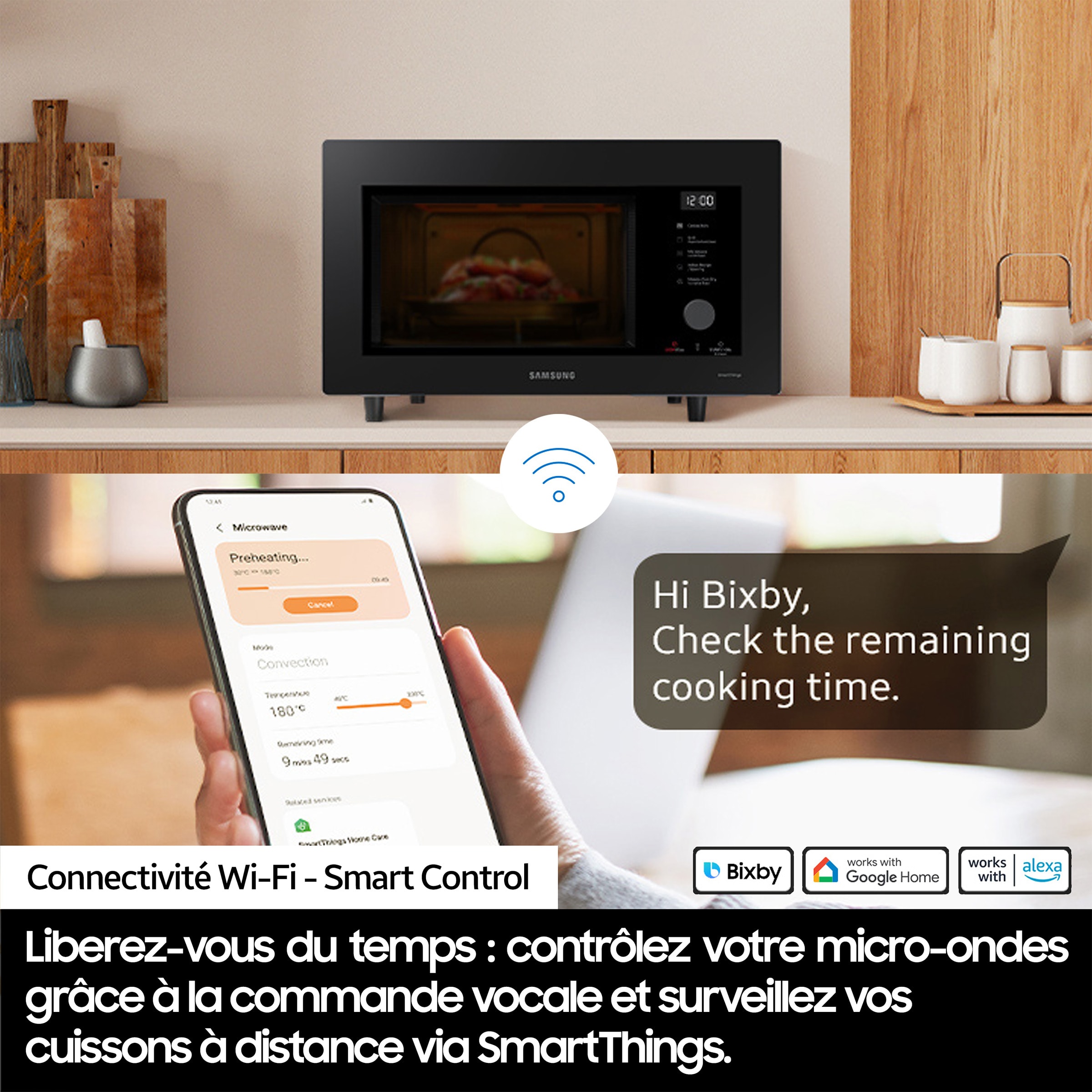 Micro ondes Combiné SAMSUNG 2100W 32L Blanc - MC32DB7746KE