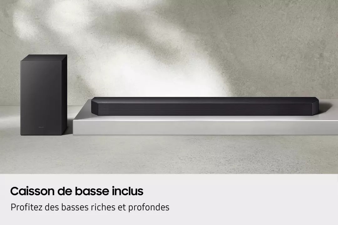 Barre de son SAMSUNG 3.1.2 Dolby Atmos DTS Virtual:X Caisson sans fil - HW-Q610F