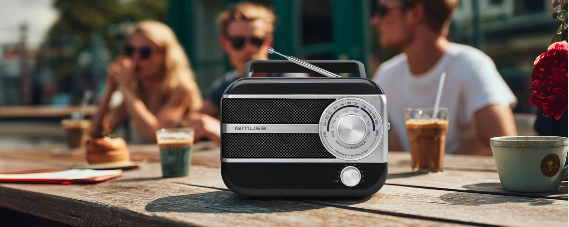 Radio FM MUSE FM/MW Secteur/Piles Noir - M056BS