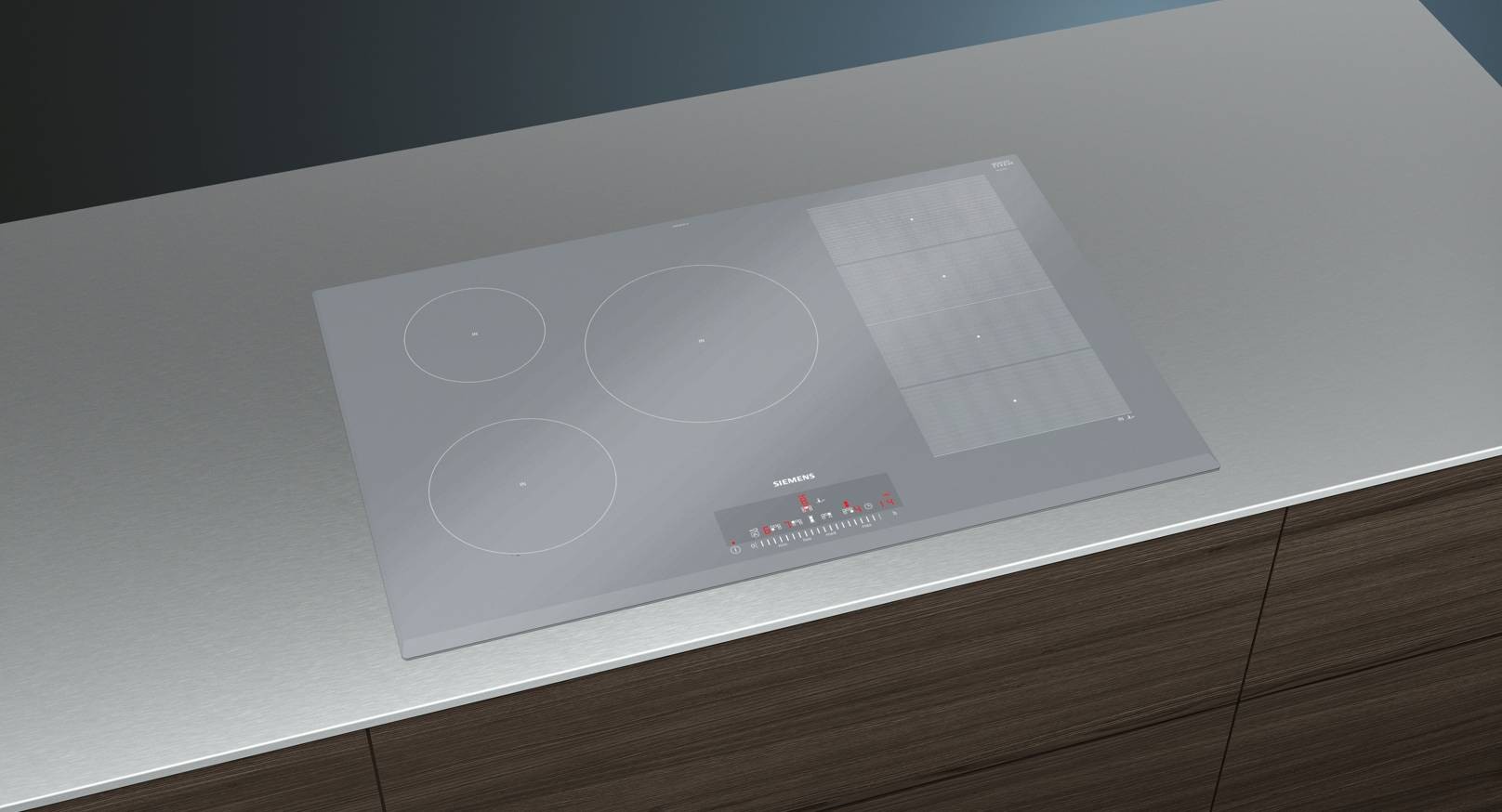 SIEMENS Plaque induction iQ700 5 Foyers 80cm Inox